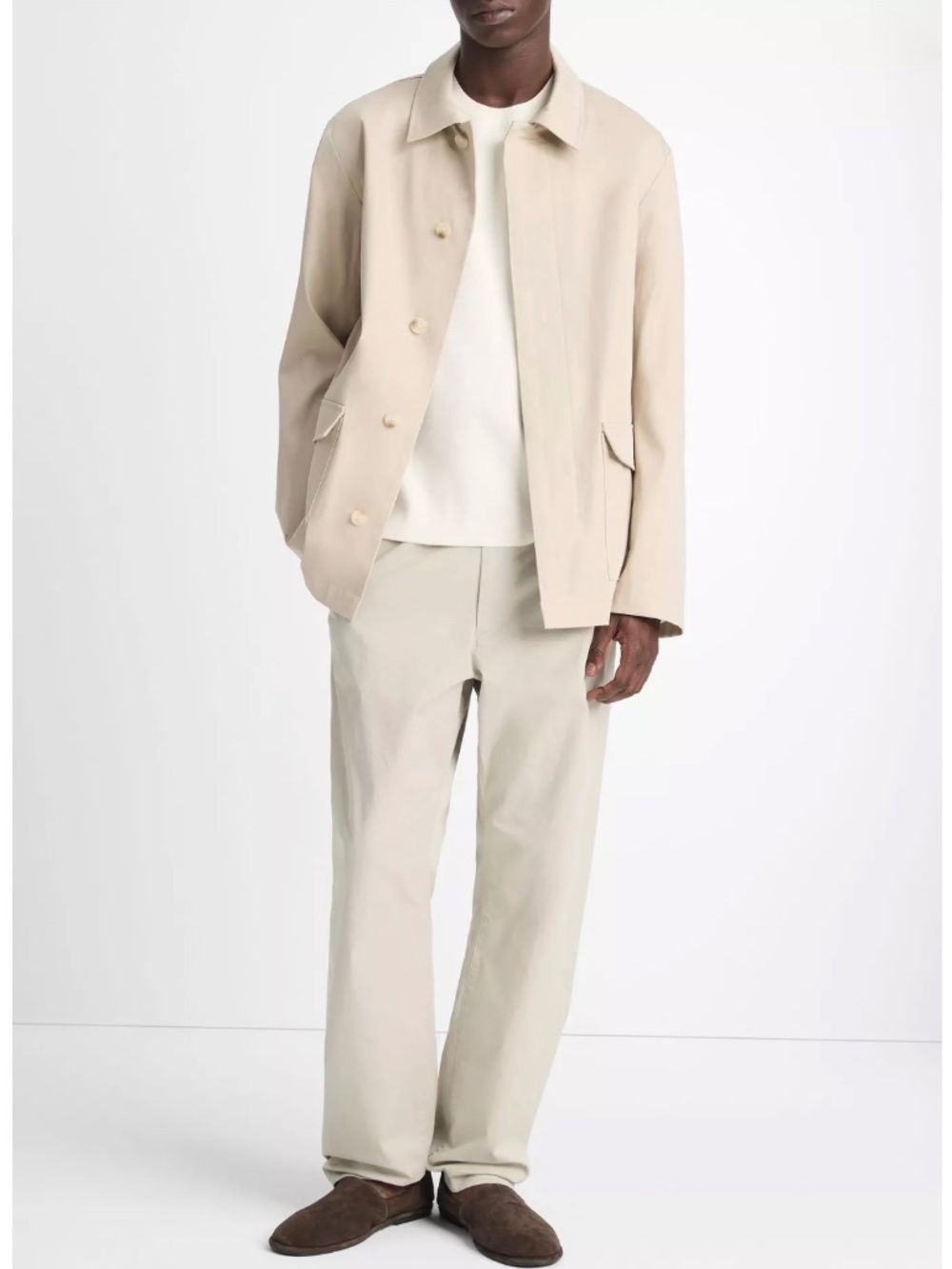 Vince Men's Short Cotton Mac Coat XXL